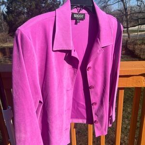 Briggs Petites Large Purple Suede Button-Front Jacket